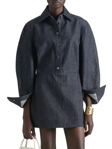 Givenchy Women's Dress in Denim Herringbone - Dark Navy | Thumbnail 2 Givenchy Women's Dress in Denim Herringbone - Dark Navy | Thumbnail 2