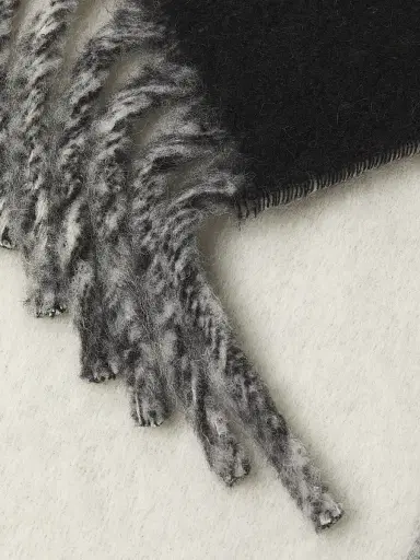 Burberry Men's Reversible Logo Jacquard Wool-Blend Scarf - Black | Thumbnail 4 Burberry Men's Reversible Logo Jacquard Wool-Blend Scarf - Black | Thumbnail 4