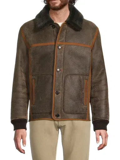 Paul Smith Men's Casual Fit Shearling Jacket - Dark Brown | Thumbnail 3 Paul Smith Men's Casual Fit Shearling Jacket - Dark Brown | Thumbnail 3