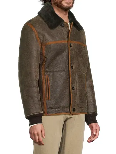 Paul Smith Men's Casual Fit Shearling Jacket - Dark Brown | Thumbnail 4 Paul Smith Men's Casual Fit Shearling Jacket - Dark Brown | Thumbnail 4