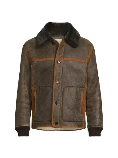 Paul Smith Men's Casual Fit Shearling Jacket - Dark Brown | Thumbnail 1 Paul Smith Men's Casual Fit Shearling Jacket - Dark Brown | Thumbnail 1
