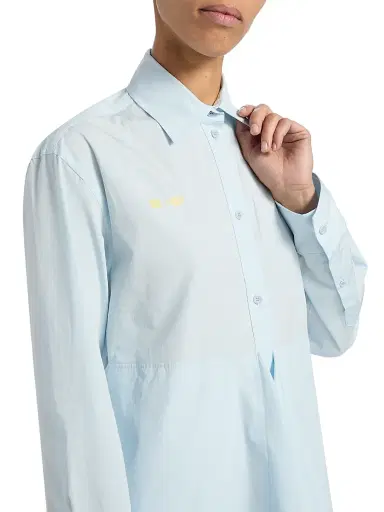 JW Anderson Women's Draped Cotton Peplum Shirt - Pale Blue | Thumbnail 6 JW Anderson Women's Draped Cotton Peplum Shirt - Pale Blue | Thumbnail 6
