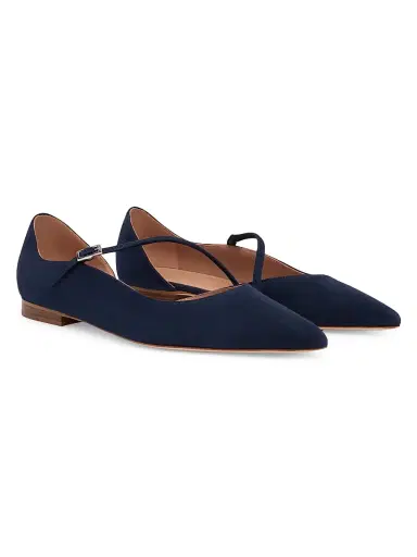 Malone Souliers Women's Bettina Suede Flat Pumps - Midnight | Thumbnail 2 Malone Souliers Women's Bettina Suede Flat Pumps - Midnight | Thumbnail 2