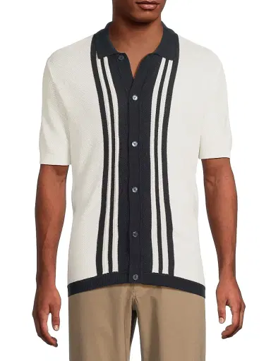 Orlebar Brown Men's Tiernan Lumina Stripe Shirt - White Sand Night Iris | Thumbnail 3 Orlebar Brown Men's Tiernan Lumina Stripe Shirt - White Sand Night Iris | Thumbnail 3