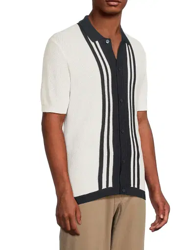 Orlebar Brown Men's Tiernan Lumina Stripe Shirt - White Sand Night Iris | Thumbnail 4 Orlebar Brown Men's Tiernan Lumina Stripe Shirt - White Sand Night Iris | Thumbnail 4