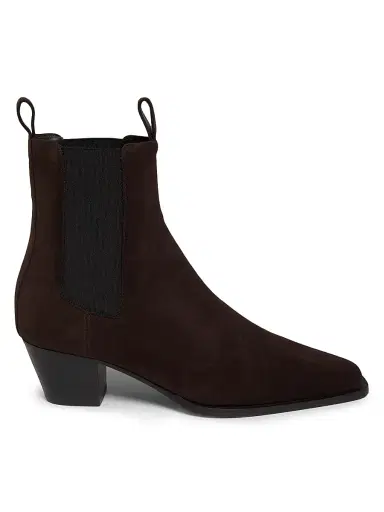 Toteme Women's City 55MM Suede Ankle Boots - Dark Brown | Thumbnail 1 Toteme Women's City 55MM Suede Ankle Boots - Dark Brown | Thumbnail 1