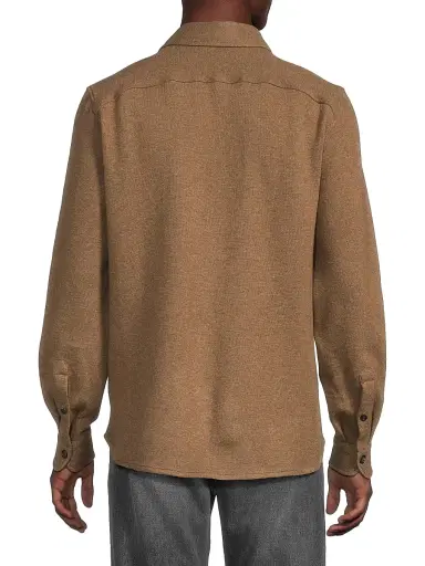 Isaia Men's Stretch-Cashmere Double Face Overshirt - Medium Brown - Size XXL | Thumbnail 5 Isaia Men's Stretch-Cashmere Double Face Overshirt - Medium Brown - Size XXL | Thumbnail 5