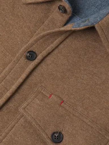Isaia Men's Stretch-Cashmere Double Face Overshirt - Medium Brown - Size XXL | Thumbnail 6 Isaia Men's Stretch-Cashmere Double Face Overshirt - Medium Brown - Size XXL | Thumbnail 6