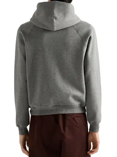Prada Men's Cashmere Blend Zipper Hoodie - Grey | Thumbnail 3 Prada Men's Cashmere Blend Zipper Hoodie - Grey | Thumbnail 3