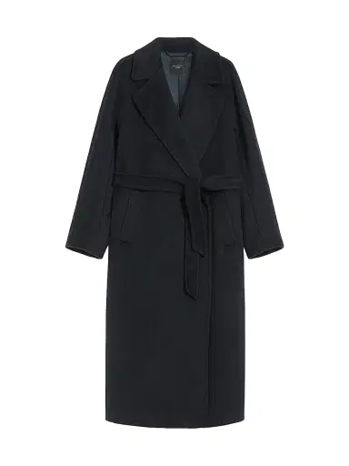 Weekend Max Mara Women's Long Wool and Alpaca Coat - Navy | Thumbnail 1 Weekend Max Mara Women's Long Wool and Alpaca Coat - Navy | Thumbnail 1