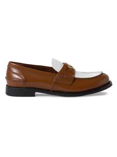 Miu Miu Women's Leather Penny Loafers - Brown | Thumbnail 5 Miu Miu Women's Leather Penny Loafers - Brown | Thumbnail 5