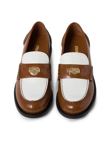 Miu Miu Women's Leather Penny Loafers - Brown | Thumbnail 7 Miu Miu Women's Leather Penny Loafers - Brown | Thumbnail 7