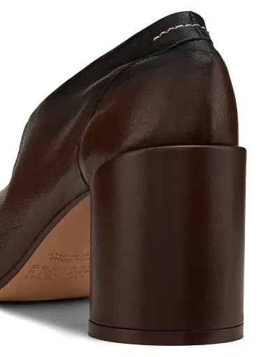 MM6 Maison Margiela Women's Court 70MM Leather Pumps - Black Sable | Thumbnail 5 MM6 Maison Margiela Women's Court 70MM Leather Pumps - Black Sable | Thumbnail 5