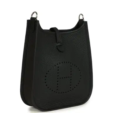 HERMÈS Hermes Evelyne TPM Black Clemence Palladium Hardware | Thumbnail 2 HERMÈS Hermes Evelyne TPM Black Clemence Palladium Hardware | Thumbnail 2