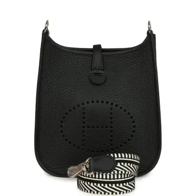 HERMÈS Hermes Evelyne TPM Black Clemence Palladium Hardware | Thumbnail 1 HERMÈS Hermes Evelyne TPM Black Clemence Palladium Hardware | Thumbnail 1