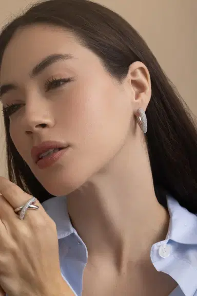 Engelbert 1920 Big Pave Diamond Teardrop Link Earrings | Thumbnail 2 Engelbert 1920 Big Pave Diamond Teardrop Link Earrings | Thumbnail 2