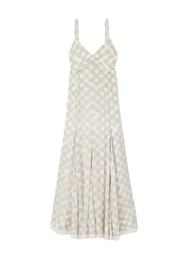 Proenza Schouler June Pleated Checked Crepe De Chine Maxi Dress | Thumbnail 1 Proenza Schouler June Pleated Checked Crepe De Chine Maxi Dress | Thumbnail 1