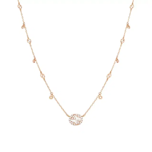 Gucci Interlocking G 18K Rose Gold Diamond Pendant Necklace by The Solist Gucci Interlocking G 18K Rose Gold Diamond Pendant Necklace by The Solist