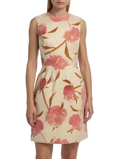 Lela Rose Women's Floral Cotton Sleeveless Minidress | Thumbnail 3 Lela Rose Women's Floral Cotton Sleeveless Minidress | Thumbnail 3