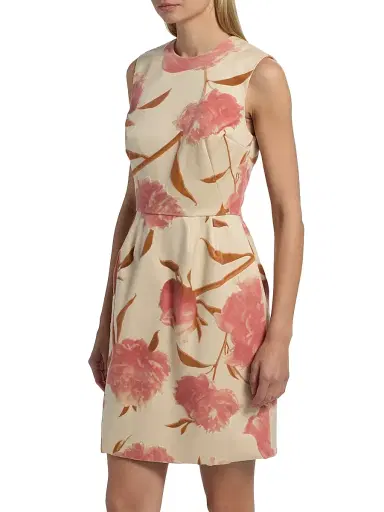 Lela Rose Women's Floral Cotton Sleeveless Minidress | Thumbnail 4 Lela Rose Women's Floral Cotton Sleeveless Minidress | Thumbnail 4