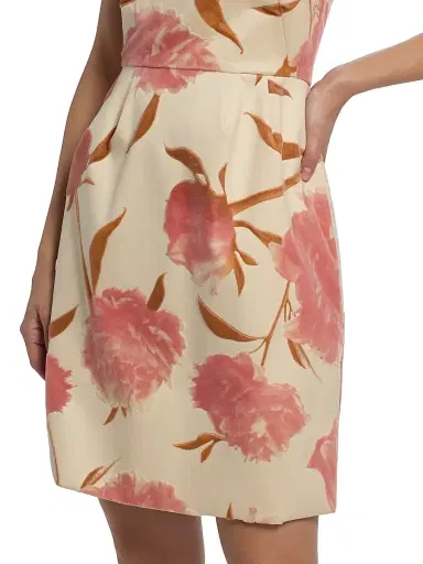Lela Rose Women's Floral Cotton Sleeveless Minidress | Thumbnail 6 Lela Rose Women's Floral Cotton Sleeveless Minidress | Thumbnail 6