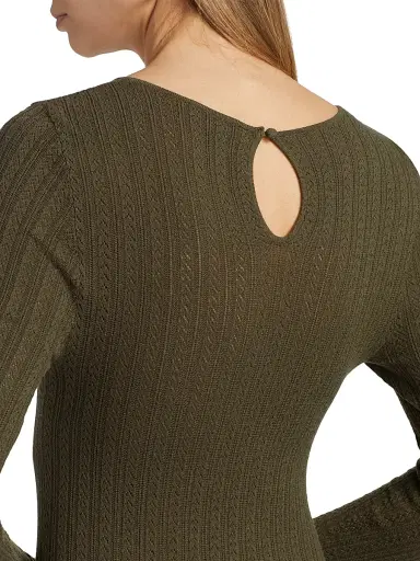 PAIGE Women's Alis Knit Round Neck Top - Dark Army | Thumbnail 6 PAIGE Women's Alis Knit Round Neck Top - Dark Army | Thumbnail 6