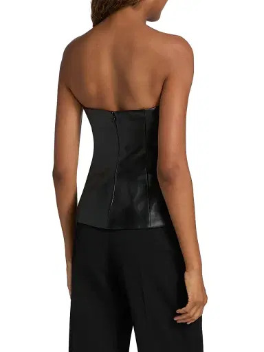 Milly Women's Faux-Leather Strapless Top - Black | Thumbnail 5 Milly Women's Faux-Leather Strapless Top - Black | Thumbnail 5