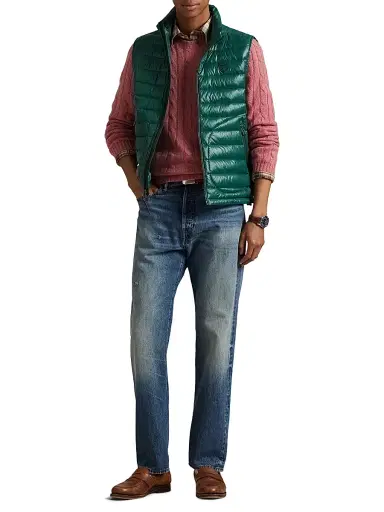 Polo Ralph Lauren Men's Quilted Down Vest - Hunter Green Glossy | Thumbnail 2 Polo Ralph Lauren Men's Quilted Down Vest - Hunter Green Glossy | Thumbnail 2
