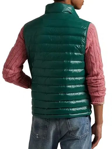 Polo Ralph Lauren Men's Quilted Down Vest - Hunter Green Glossy | Thumbnail 4 Polo Ralph Lauren Men's Quilted Down Vest - Hunter Green Glossy | Thumbnail 4