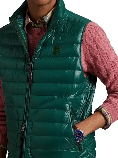 Polo Ralph Lauren Men's Quilted Down Vest - Hunter Green Glossy | Thumbnail 5 Polo Ralph Lauren Men's Quilted Down Vest - Hunter Green Glossy | Thumbnail 5