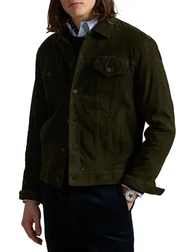 Polo Ralph Lauren Men's Icon Suede Button-Down Trucker Jacket | Thumbnail 3 Polo Ralph Lauren Men's Icon Suede Button-Down Trucker Jacket | Thumbnail 3