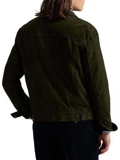 Polo Ralph Lauren Men's Icon Suede Button-Down Trucker Jacket | Thumbnail 4 Polo Ralph Lauren Men's Icon Suede Button-Down Trucker Jacket | Thumbnail 4