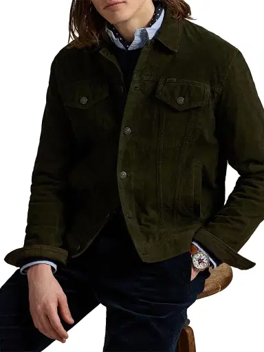 Polo Ralph Lauren Men's Icon Suede Button-Down Trucker Jacket | Thumbnail 5 Polo Ralph Lauren Men's Icon Suede Button-Down Trucker Jacket | Thumbnail 5