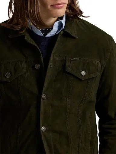 Polo Ralph Lauren Men's Icon Suede Button-Down Trucker Jacket | Thumbnail 6 Polo Ralph Lauren Men's Icon Suede Button-Down Trucker Jacket | Thumbnail 6
