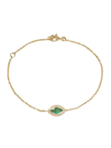 SHAY Evil Eye 18-karat Gold, Emerald And Diamond Bracelet | Thumbnail 1 SHAY Evil Eye 18-karat Gold, Emerald And Diamond Bracelet | Thumbnail 1