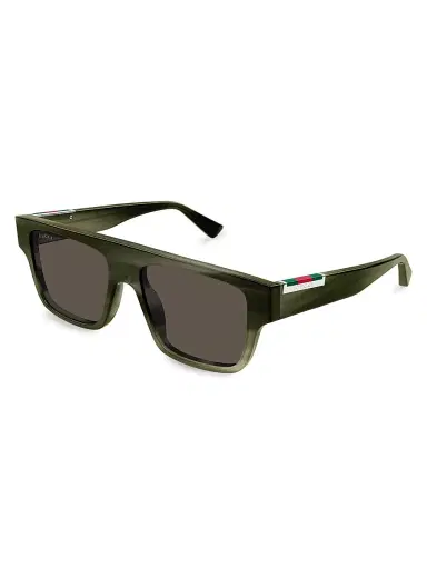 Gucci Men's Subtle Web 53MM Square Sunglasses - Green Black | Thumbnail 1 Gucci Men's Subtle Web 53MM Square Sunglasses - Green Black | Thumbnail 1