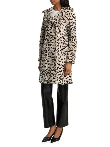 Nili Lotan Women's Crystal Leopard Print Duster Coat - Snow Leopard | Thumbnail 4 Nili Lotan Women's Crystal Leopard Print Duster Coat - Snow Leopard | Thumbnail 4