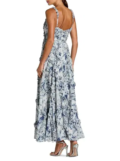 Mac Duggal Women's Ruffle Floral Sweetheart Maxi Dress - Pink Multi | Thumbnail 8 Mac Duggal Women's Ruffle Floral Sweetheart Maxi Dress - Pink Multi | Thumbnail 8