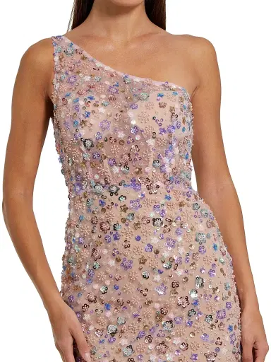 Mac Duggal Women's Floral-Embellished One-Shoulder Gown - Pink Multi | Thumbnail 2 Mac Duggal Women's Floral-Embellished One-Shoulder Gown - Pink Multi | Thumbnail 2