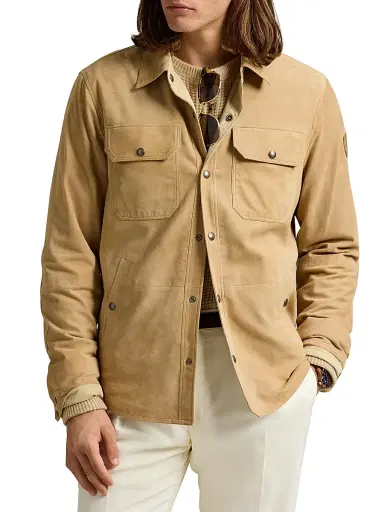 Polo Ralph Lauren Men's Suede Utility Overshirt | Thumbnail 2 Polo Ralph Lauren Men's Suede Utility Overshirt | Thumbnail 2