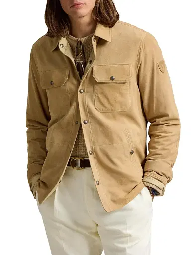 Polo Ralph Lauren Men's Suede Utility Overshirt | Thumbnail 5 Polo Ralph Lauren Men's Suede Utility Overshirt | Thumbnail 5