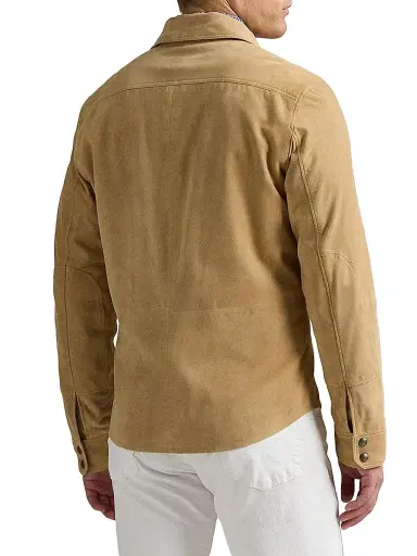 Polo Ralph Lauren Men's Suede Utility Overshirt | Thumbnail 7 Polo Ralph Lauren Men's Suede Utility Overshirt | Thumbnail 7