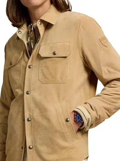 Polo Ralph Lauren Men's Suede Utility Overshirt | Thumbnail 8 Polo Ralph Lauren Men's Suede Utility Overshirt | Thumbnail 8