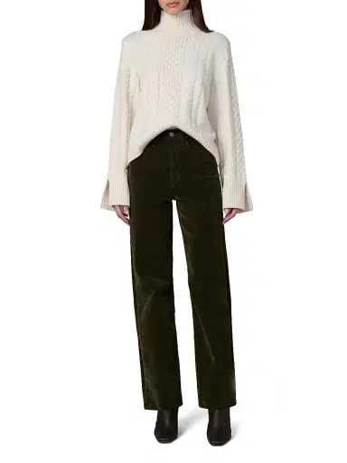 Joe's Jeans Women's Margot Straight-Leg Velvet Pants - Olive | Thumbnail 2 Joe's Jeans Women's Margot Straight-Leg Velvet Pants - Olive | Thumbnail 2