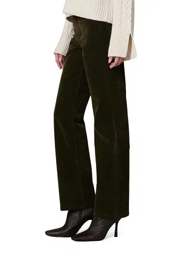 Joe's Jeans Women's Margot Straight-Leg Velvet Pants - Olive | Thumbnail 4 Joe's Jeans Women's Margot Straight-Leg Velvet Pants - Olive | Thumbnail 4