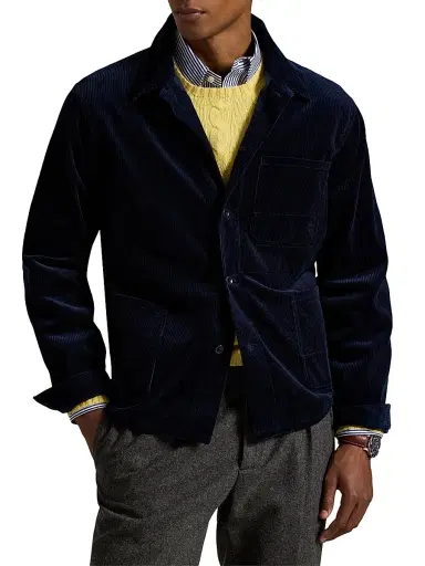 Polo Ralph Lauren Men's Corduroy Single-Breasted Field Jacket - Hunter Navy | Thumbnail 3 Polo Ralph Lauren Men's Corduroy Single-Breasted Field Jacket - Hunter Navy | Thumbnail 3