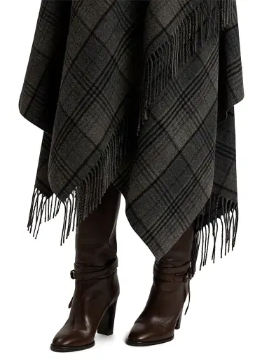 Ralph Lauren Collection Women's Hadiah Plaid Wool Scarf Skirt - Grey Black | Thumbnail 7 Ralph Lauren Collection Women's Hadiah Plaid Wool Scarf Skirt - Grey Black | Thumbnail 7