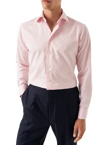 Eton Men's Cotton-Twill Contemporary-Fit Dress Shirt - Pink - Size 18.5 | Thumbnail 3 Eton Men's Cotton-Twill Contemporary-Fit Dress Shirt - Pink - Size 18.5 | Thumbnail 3