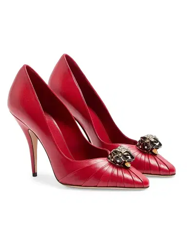 Valentino Garavani Women's Panthea Goatskin 105MM Pumps - Red | Thumbnail 2 Valentino Garavani Women's Panthea Goatskin 105MM Pumps - Red | Thumbnail 2