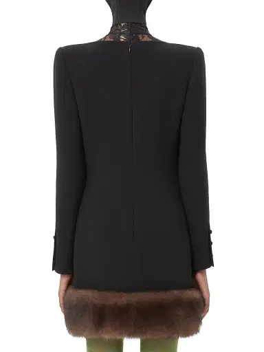 Valentino Garavani Women's Wool Crepe Short Dress - Black | Thumbnail 4 Valentino Garavani Women's Wool Crepe Short Dress - Black | Thumbnail 4